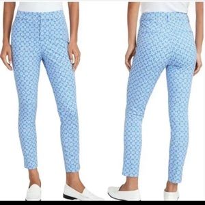 High waisted skinny ankle pant blue tile print 18 PETITE old navy